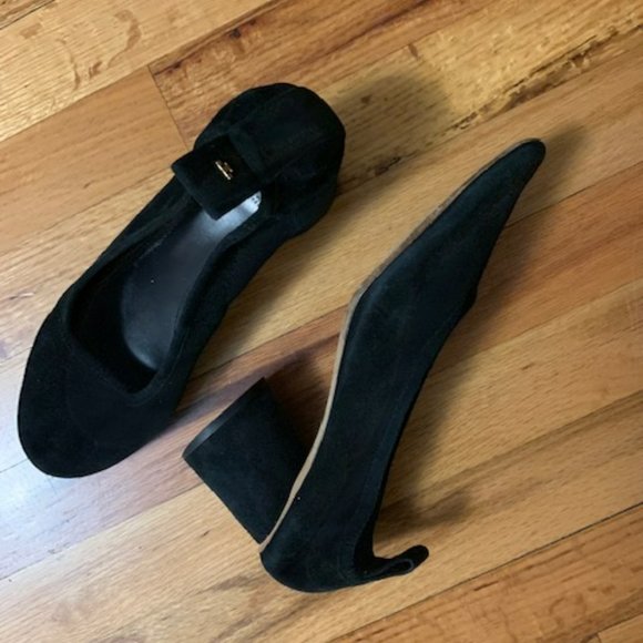 tory burch black suede shoes size 8.5 - Picture 4 of 5